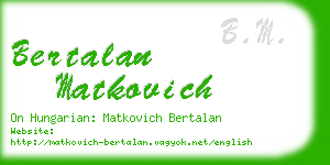 bertalan matkovich business card